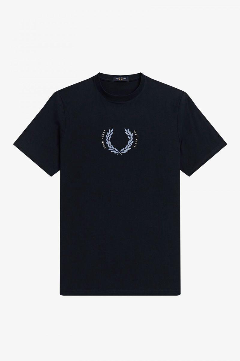 Navy Fred Perry Laurel Wreath Men\'s T Shirts | PH 1700YXFU